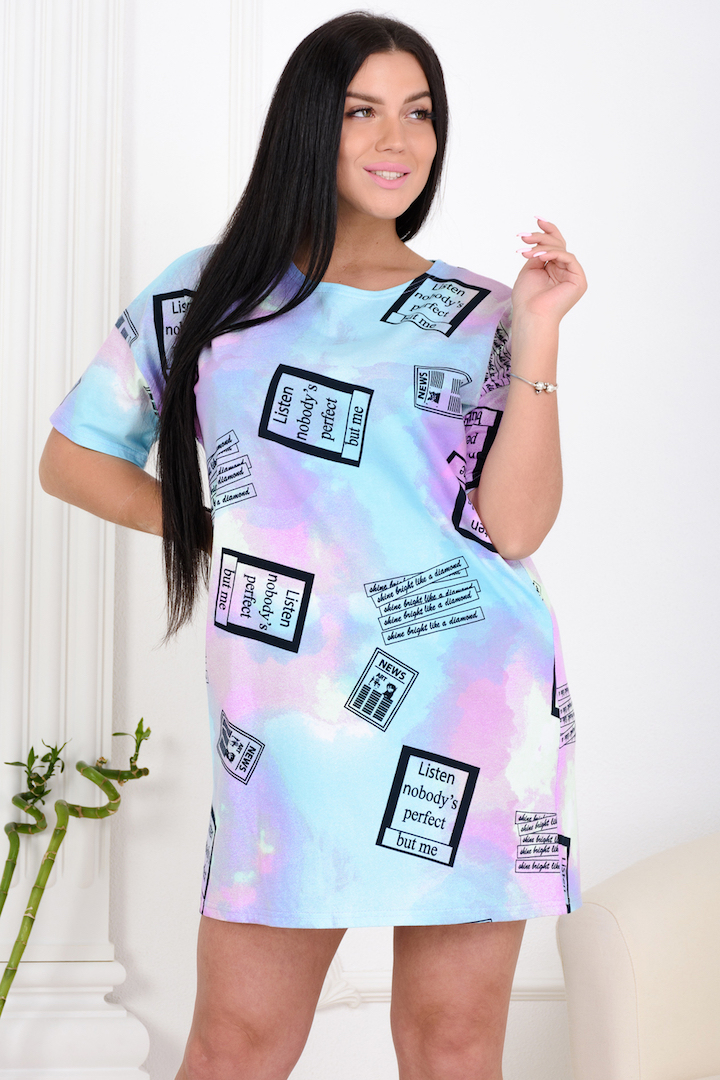 Фото товара 21212, хлопковая туника тай дай